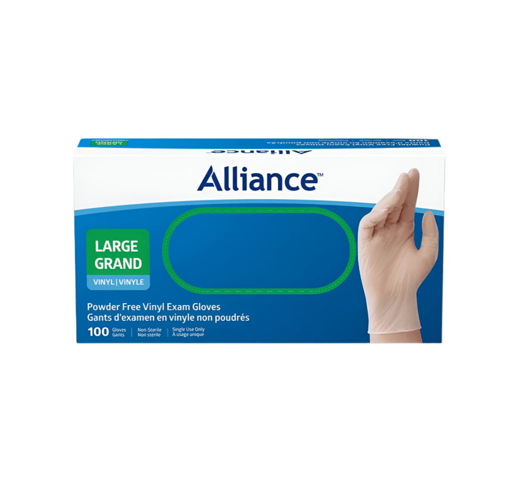 Alliance Disposable Vinyl Gloves, Medical Grade Exam Gloves, Large