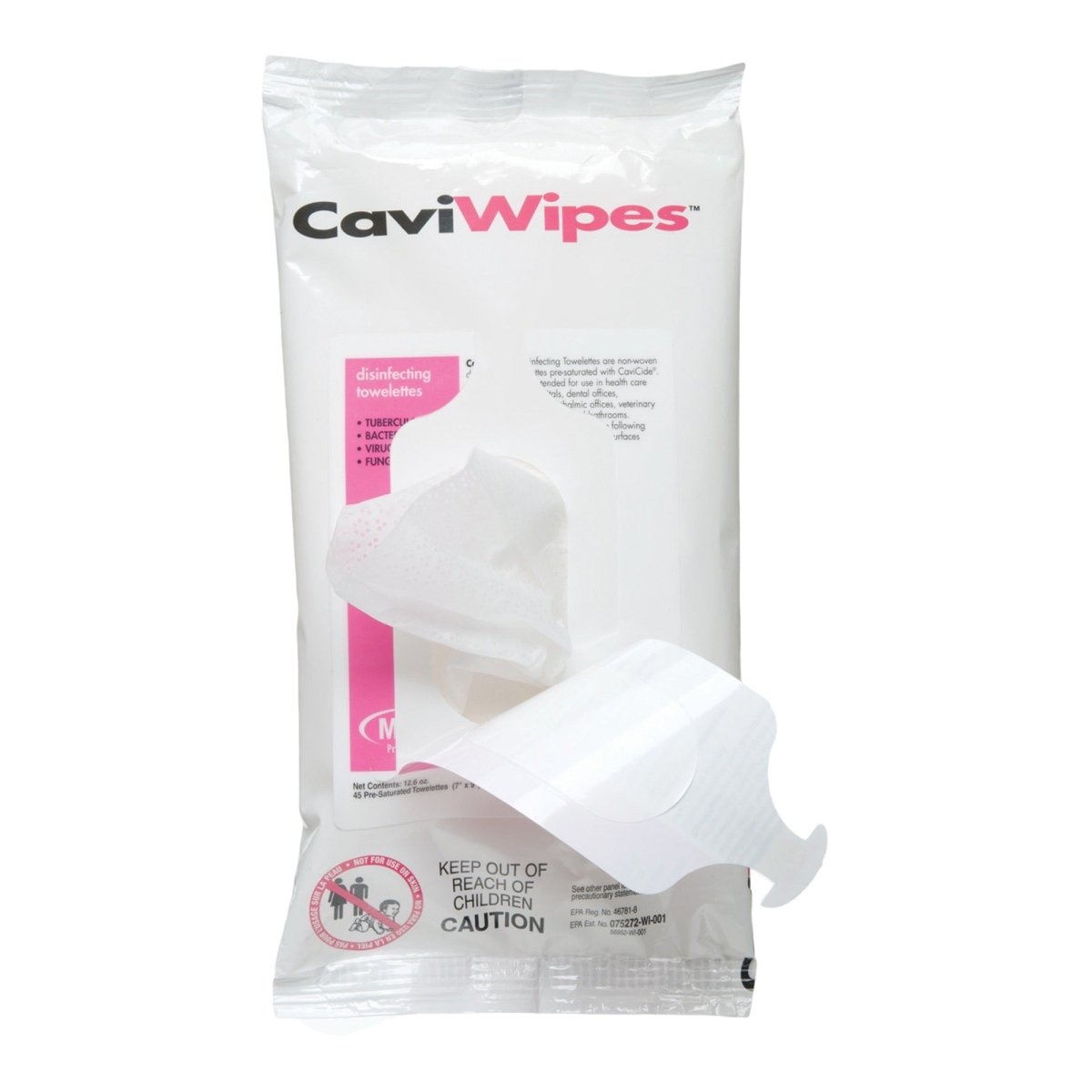 CaviWipes Surface Disinfectant Wipe 7" x 9", Flat Pack