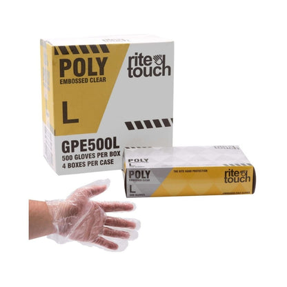 Disposable Clear Poly Gloves, 500 /box