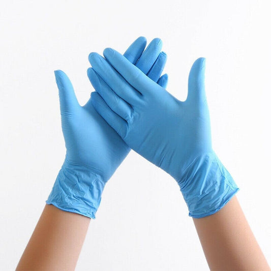 Disposable Nitrile Gloves, Blue, Various Sizes + Brands