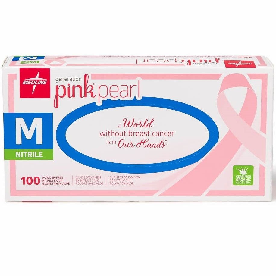 Medline PinkSense Pink Nitrile Gloves Powder Free Box/250